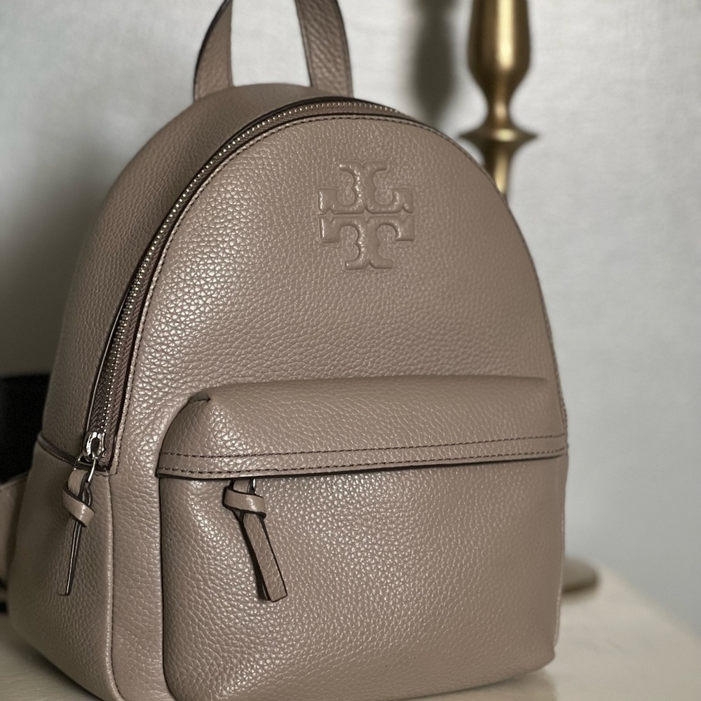 Tory Burch Mini Grey Leather Backpack